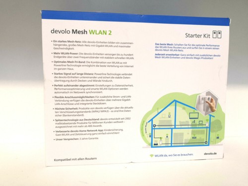 devolo Mesh WLAN 2 Starter Kit - Weiß, ac Verstärker Mesh Tri Band Gigabit Lan - Bild 4 von 6