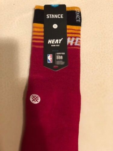 2 paia/$20 calze nuove Stance NBA Miami Heat Arena logo - nero rosso oro grandi 9-12 - Foto 2 di 3