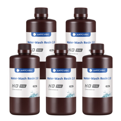 ANYCUBIC 5KG Grau HD Wasser Waschbares Resin 2.0 für LCD UV Harz 3D-Drucker MONO