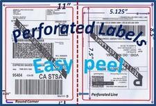 1000 Perforated Rounded Corner Shipping Labels 2 Per Sheet-8.5 x 11Self Adhesive