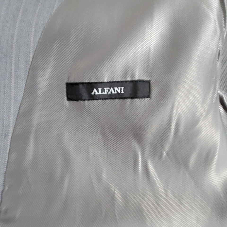 Alfani Vest Mens Gray 100% Wool Formal Five-Button Lined Adjustable Event Party - Image 4 of 4