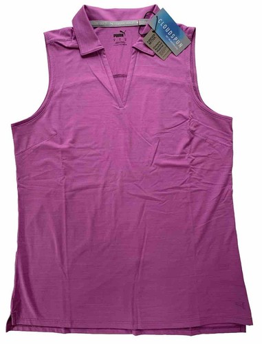 PUMA Golf Cloudspun Coast Women’s Sleeveless Golf Polo Mauve Pink M 532992 11 - 第 1/7 張圖片