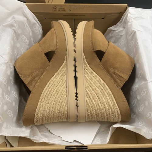 UGG ABBOT PLATFORM ESPADRILLE WEDGE SANDAL CHESTNUT SUEDE WOMENS US 11 / EU 42 - Picture 14 of 18