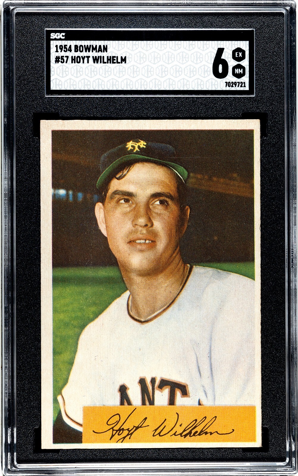 Hoyt Wilhelm 1954 Bowman Baseball Card #57 NY Giants/HOF- SGC Graded 6 EX-NM