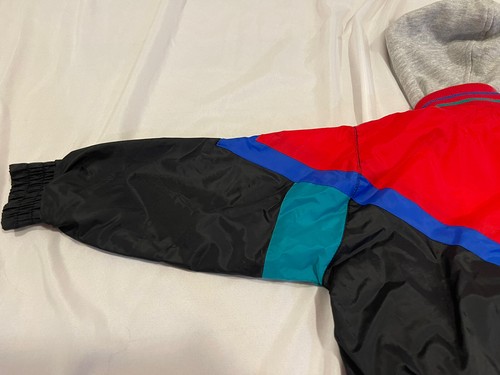 Vintage Windbreaker for Boys Sz 4 Retro 90s Colorblock Zip Up Sweatshirt Jacket - Picture 7 of 19
