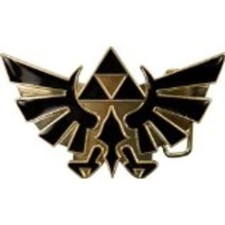 Legends of Zelda Triforce Goldtone Metal and Black BELT BUCKLE