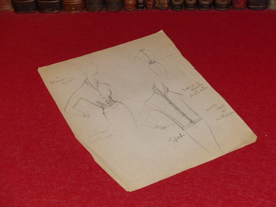 Fashion PIERRE BALMAIN 1952 -67 Original MODE FRENCH HAUTE COUTURE Zeichnung
