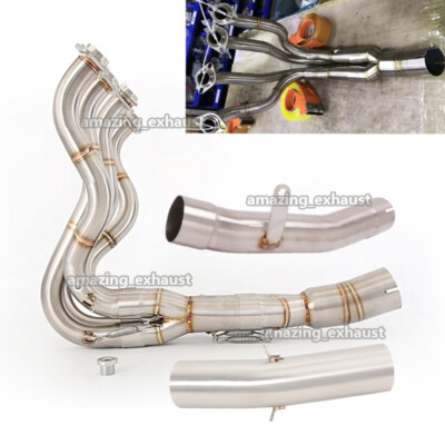 Full System Exhaust Mid Header Pipe 51mm For Kawasaki Ninja ZX6R ZX636 2009-2023