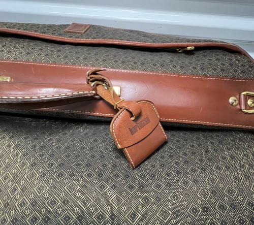 Borsa tuta Hartman pieghevole/appesa - bordo nylon/pelle con cinturino vintage - Foto 12 di 13