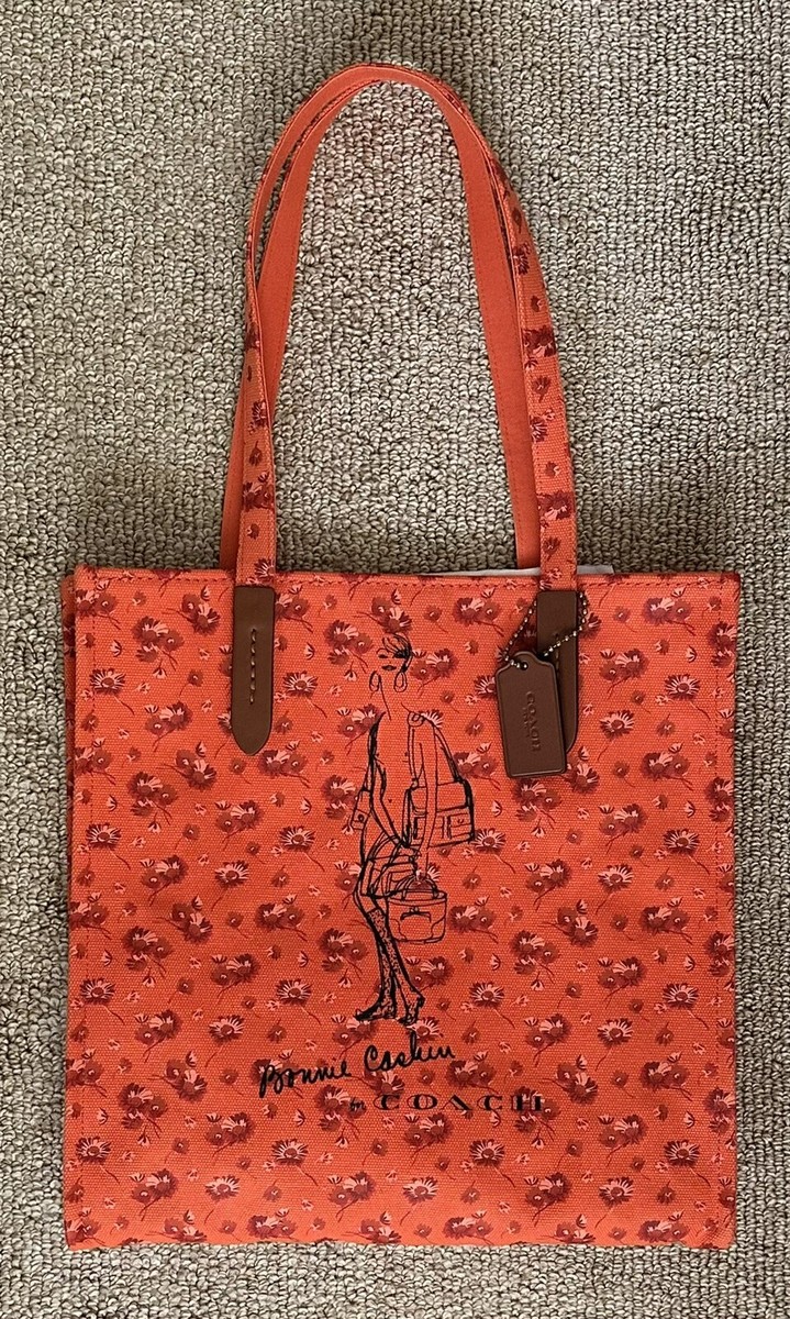 NEW COACH BONNIE CASHIN LONG BOOTS ORANGE FLORAL CANVAS TOTE 37288