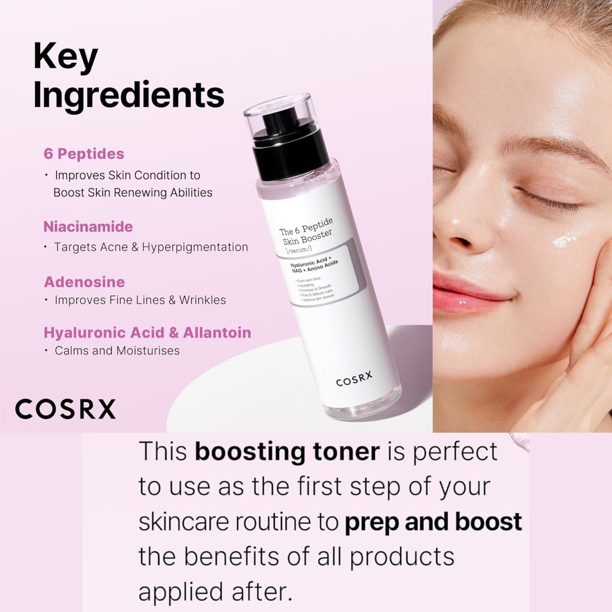 COSRX 6X Peptide Collagen Booster Toner Serum 150mL-Korean
