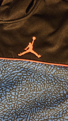 Jordan Full Zip Fleece Hoodie Jacket Youth XL Black/Blue Elephant Print - Picture 5 of 13