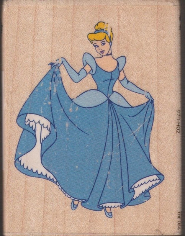 All Night Media CINDERELLA Rubber Stamp UNUSED 2 1/4 x 3 1/4