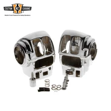 Chrome Handlebar Switch Housings Fits For Harley Touring W/ Radio & Cruise 96-06