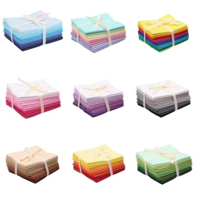 Uni 14 Stück 100% Baumwolle Fat Quarter Stoffpaket, perfekt zum Nähen