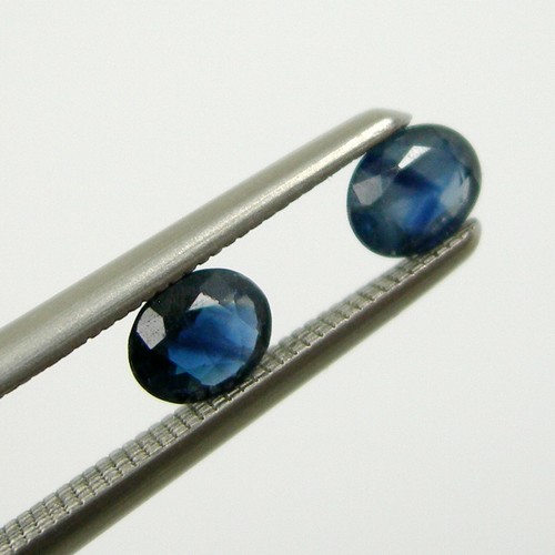0.72 carat Oval 3.8x3 mm Qty 4, Natural Parti blue Australian Sapphire Gemstone - Picture 8 of 12