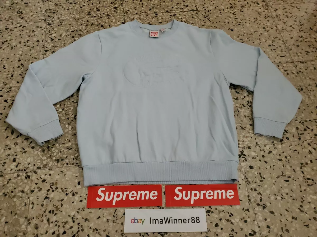 Supreme x Lacoste Pique Crewneck Sweatshirt SS17 light blue medium