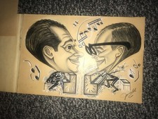 Dueling Pianos Original Art Drawing By Junell