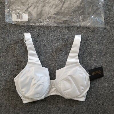 New Frederick's of Hollywood Va Va Voom Bra 32D Satin Solid White Wide Strap