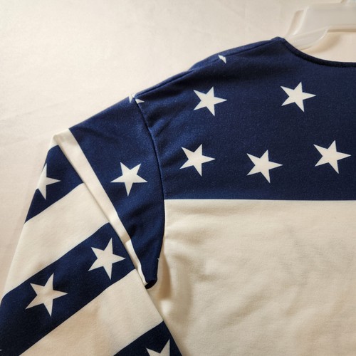 Blessed Womens Sweatshirt Size Medium Red White Blue 1/4 Zip Stars Stripes Heart - Picture 9 of 21