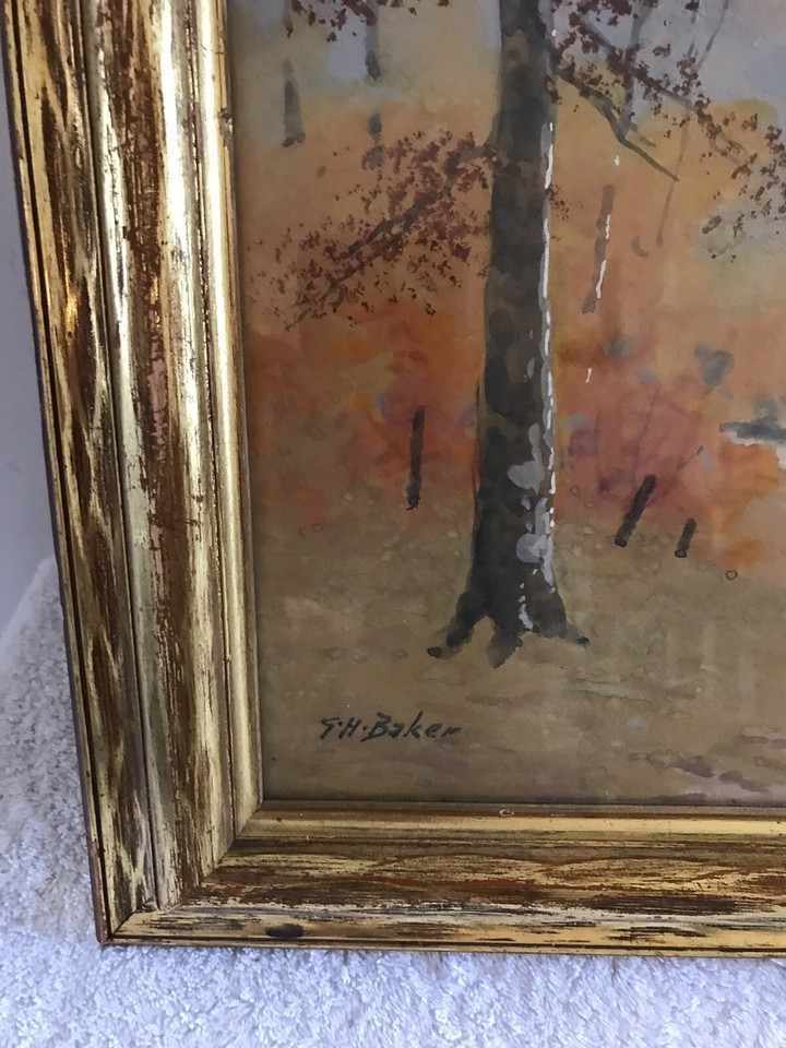 Beautiful Richmond Indiana Artist G H Baker Water Color Fall Scene ...