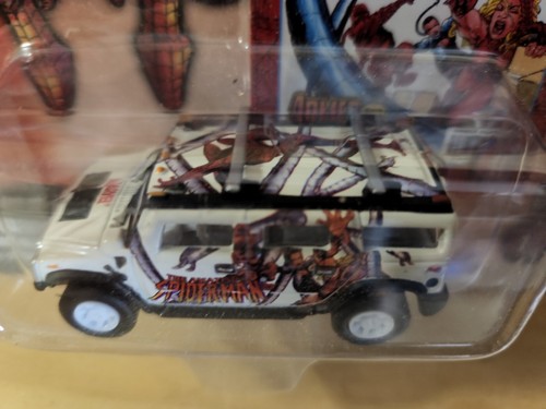 Johnny White Lightning SPIDERMAN 2003 HUMMER H2 SUV Rubber Tires 2004 Chase NIP - Picture 3 of 5