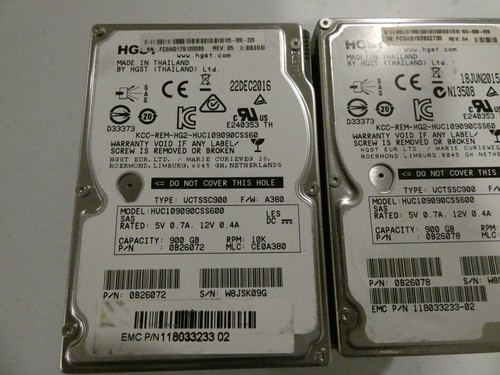 Lot of 12 HGST 900GB 10K SAS 6Gbps 2.5" Server Hard Drive HUC109090CSS600 - Picture 3 of 4
