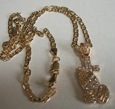 Men's Gold Finish Fashion Praying Hand, Cross Religious Dressy Chain & Charm