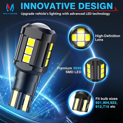 2 un. Canbus T15 Bombillas LED Retroceso Coche Luz Inversa 912 921 W16W Lámpara Blanca - Imagen 6 de 12