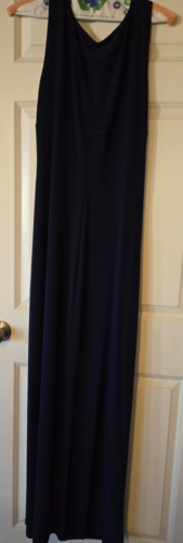 LAUREN RALPH LAUREN Evening Women's navy evening gown dress size 14W sleeveless - Picture 9 of 10