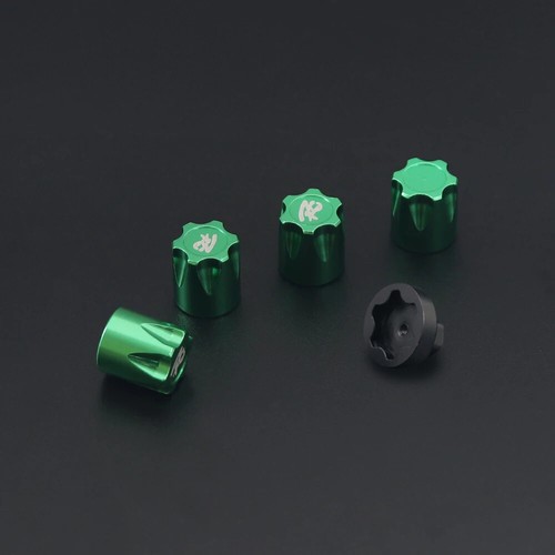 4X Aluminium M4 Nut Wheel Rim Center Cap for 1/10 RC Crawler Car SCX10 D90 TRX4 - Picture 10 of 17