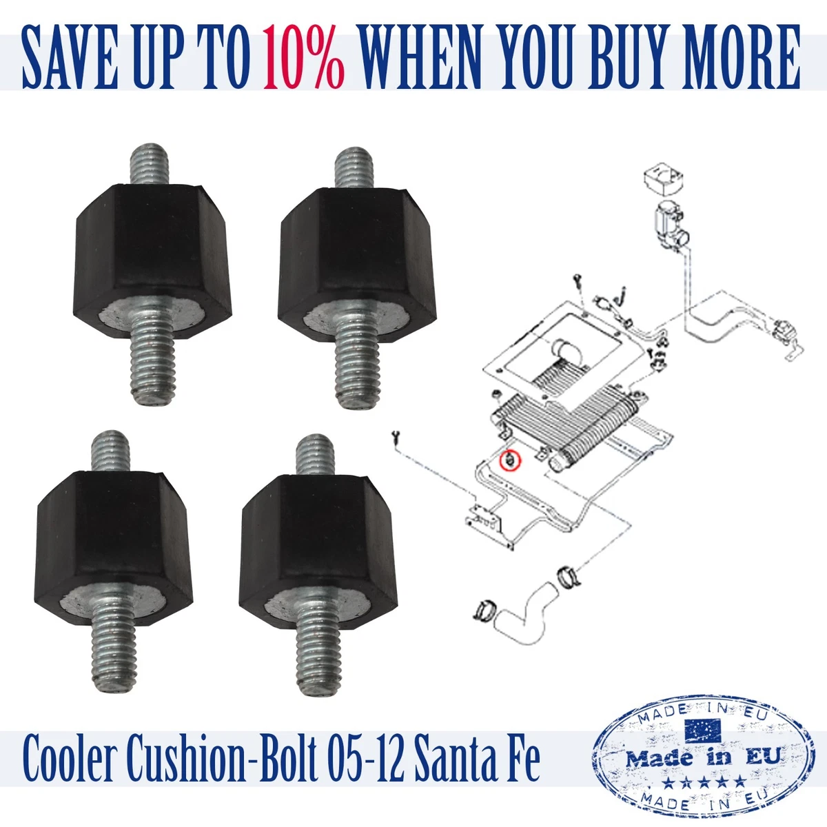 Bolt-I Cooler Cushion-Bolt 1201167 2827827800, 1351703 
