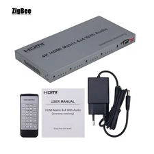 4K HDMI Matrix 4x4 with Audio for Set-top Box Computer Display Device Projector