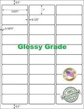 6000 GLOSSY GRADE Address Labels Amazon FBA Labels 30 Per Sheet 30UP 200 Sheets