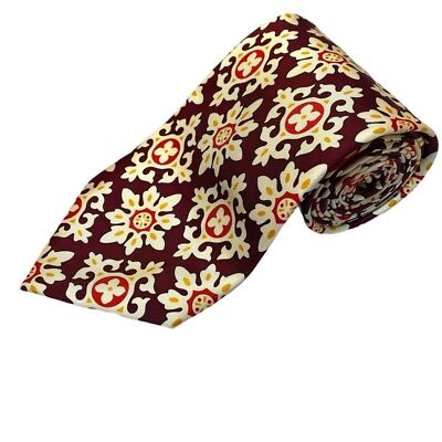 VERA BRADLEY for BAEKGAARD Floral Retro 100% Silk Handmade Tie