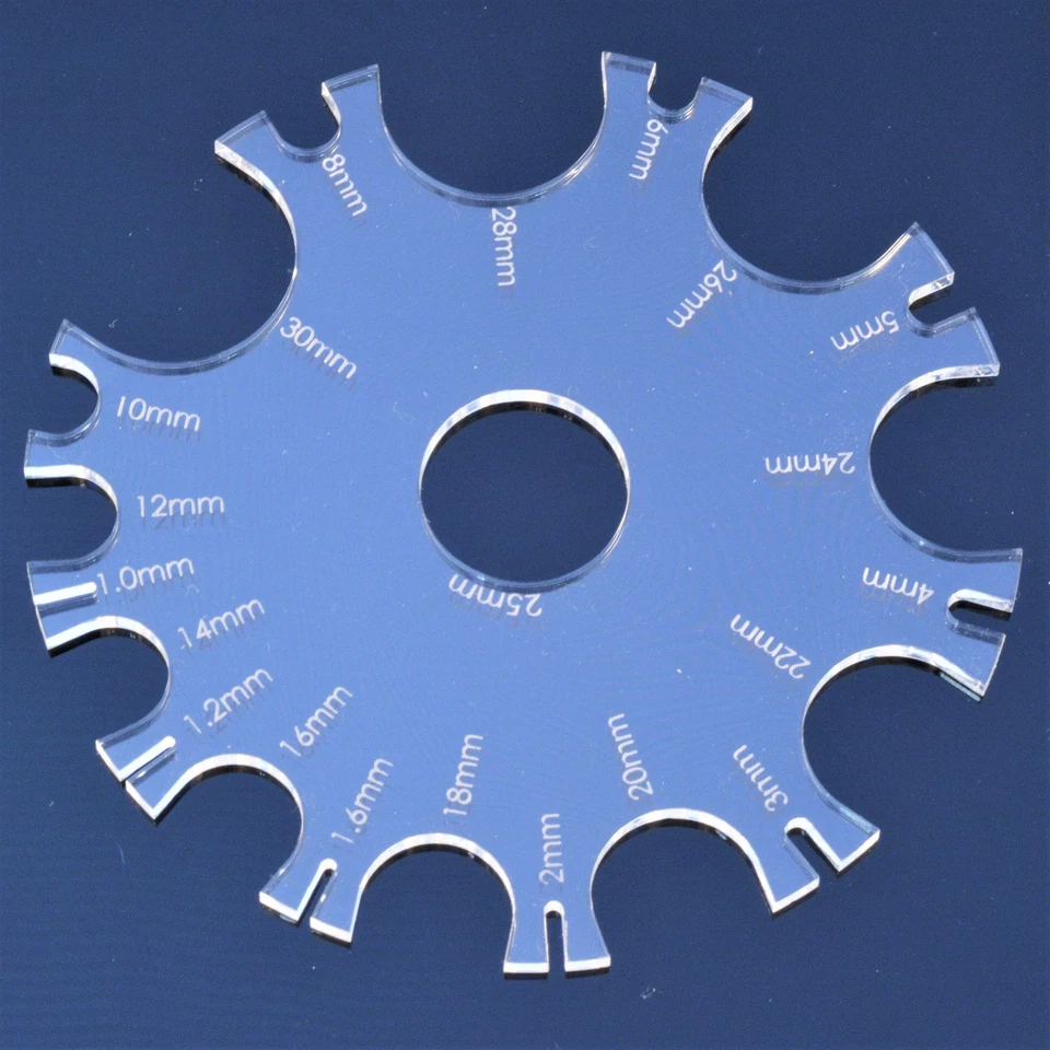 VAULT 101 LIMITED Ear Plug & Body Piercing Jewellery Measuring Wheel Gauge Diameter Tool