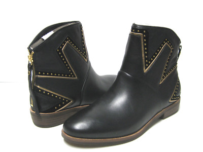 UGG LARS WOMEN ANKEL BOOTS LEATHER BLACK US /UK /EU 38 /JP