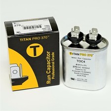 TitanPro TOC4 HVAC Oval Motor Run Capacitor 4 MFD/UF 370 Volts
