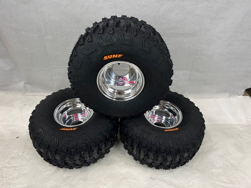 DWT POLISHED FRONT REAR 8" RIMS SUNF A030 22x10-8 TIRES HONDA ATC 250SX ATC250SX - Picture 2 of 4