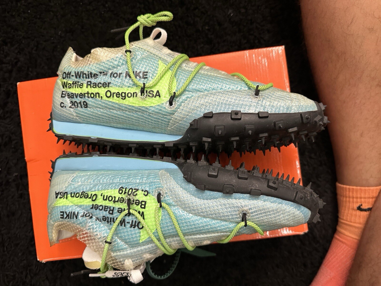 OFF WHITE X NIKE Nike Off White x Waffle Racer Vivid Sky taglia 9 5 uomo 11 W bianco sporco