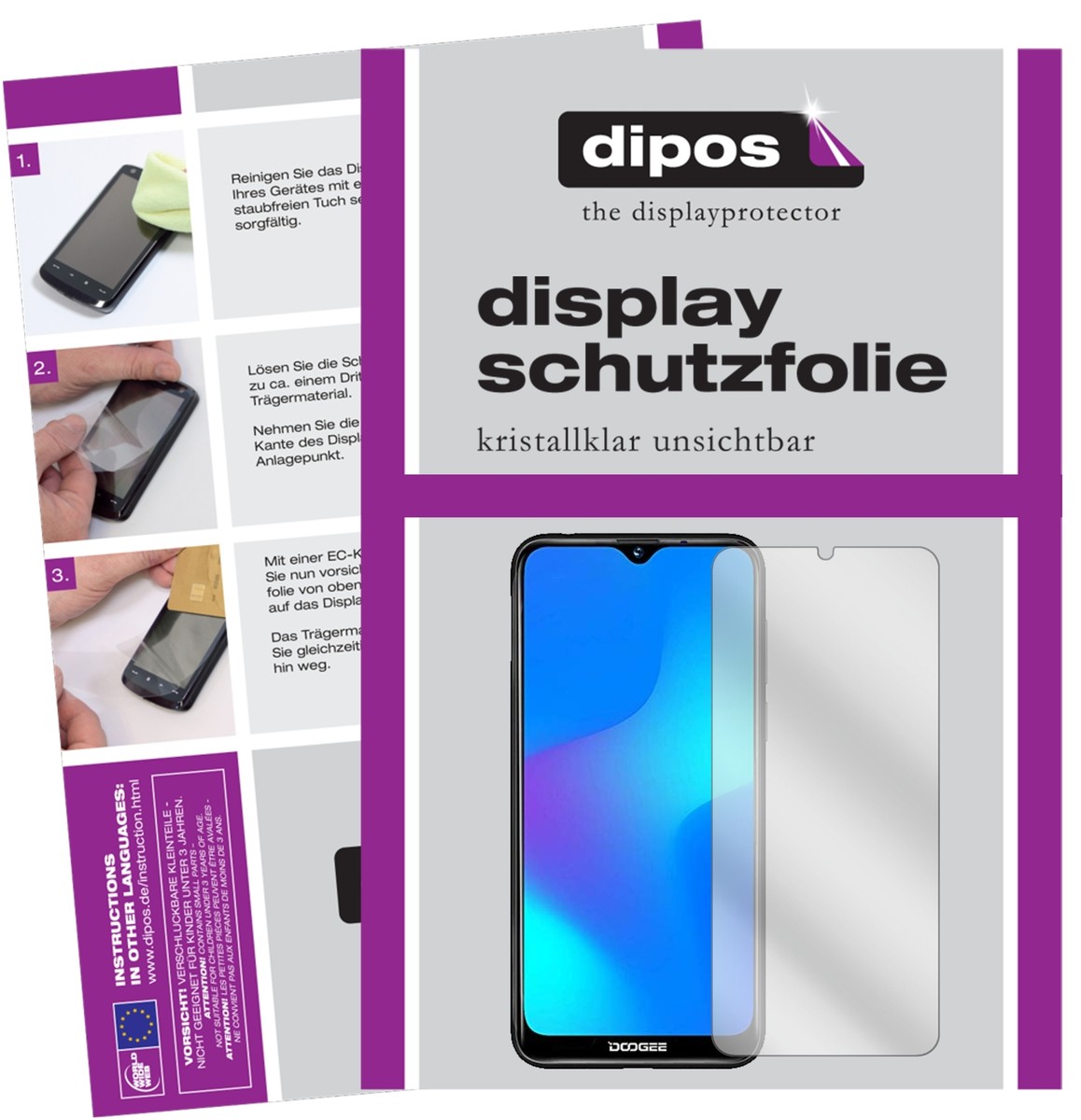 2x Pellicola Protettiva per Doogee Y8 posteriore rivestimento al