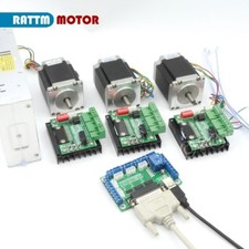 【EU】3 Axis Nema 23 76mm Dual shaft Stepper Motor 270oz-in& TB6560 Driver CNC Kit