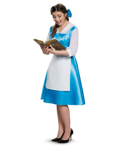 Women S Disney Princess Beauty And The Beast Belle Blue Dress Costume Small 4 6 Ebay