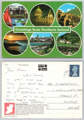 c36815 #1 Grüße aus Nordirland John Hinde Postkarte 1991 Stempel