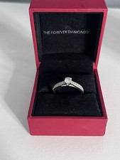 The Forever Diamonds 9ct White Gold Diamond Solitaire Engagement Ring Size O IGI