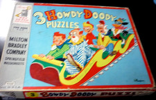 Vintage 1950's HOWDY DOODY Milton Bradley 3 Complete Puzzles w/ Original Box