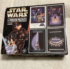 Disney 2009 STAR WARS TOUR 4 Poster Puzzles 200 Pieces 9 X 13 Complete Mickey