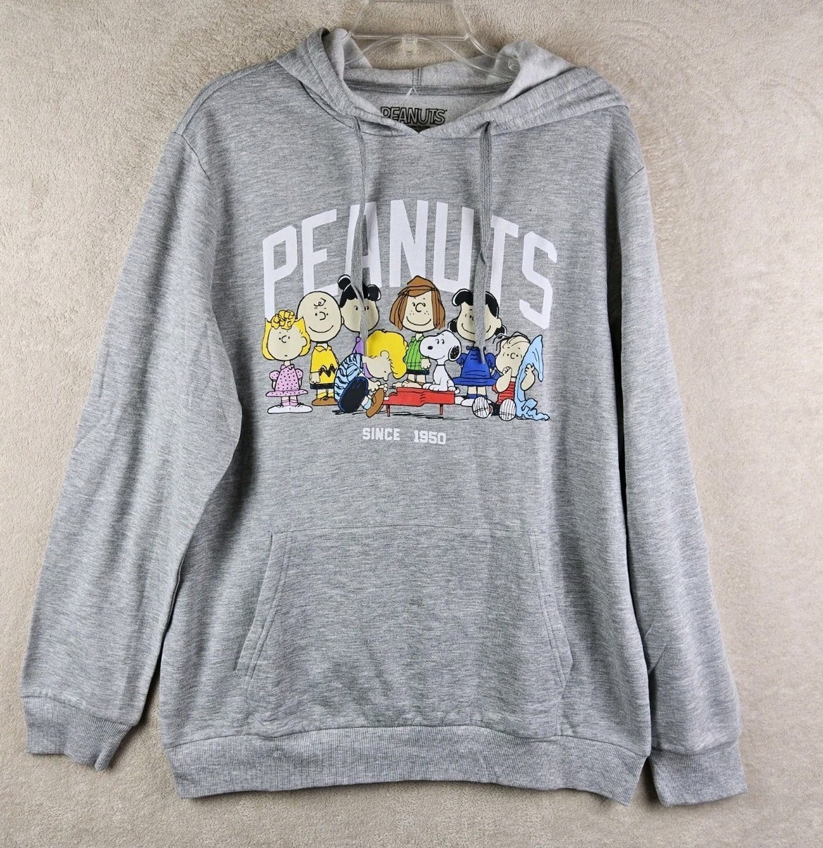 Peanuts Men's Charlie Brown Snoopy Friends Hoodie Sweatshirt Size