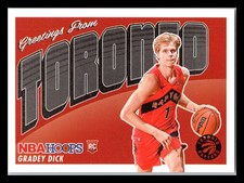 2023-24 Hoops #11 Gradey Dick Rookie Greetings Toronto Raptors