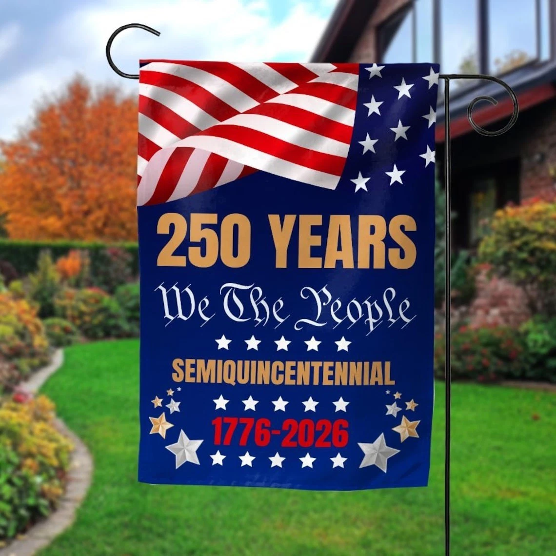 USA 250th Anniversary House Garden Flag, America’s 250th Semiquincentennial Gift
